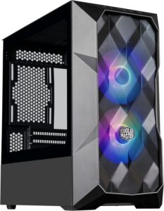 Cooler Master TD300 Mesh Caja PC - Minitorre, Alto Flujo de Aire, 2 Ventiladores ARGB de 120mm
