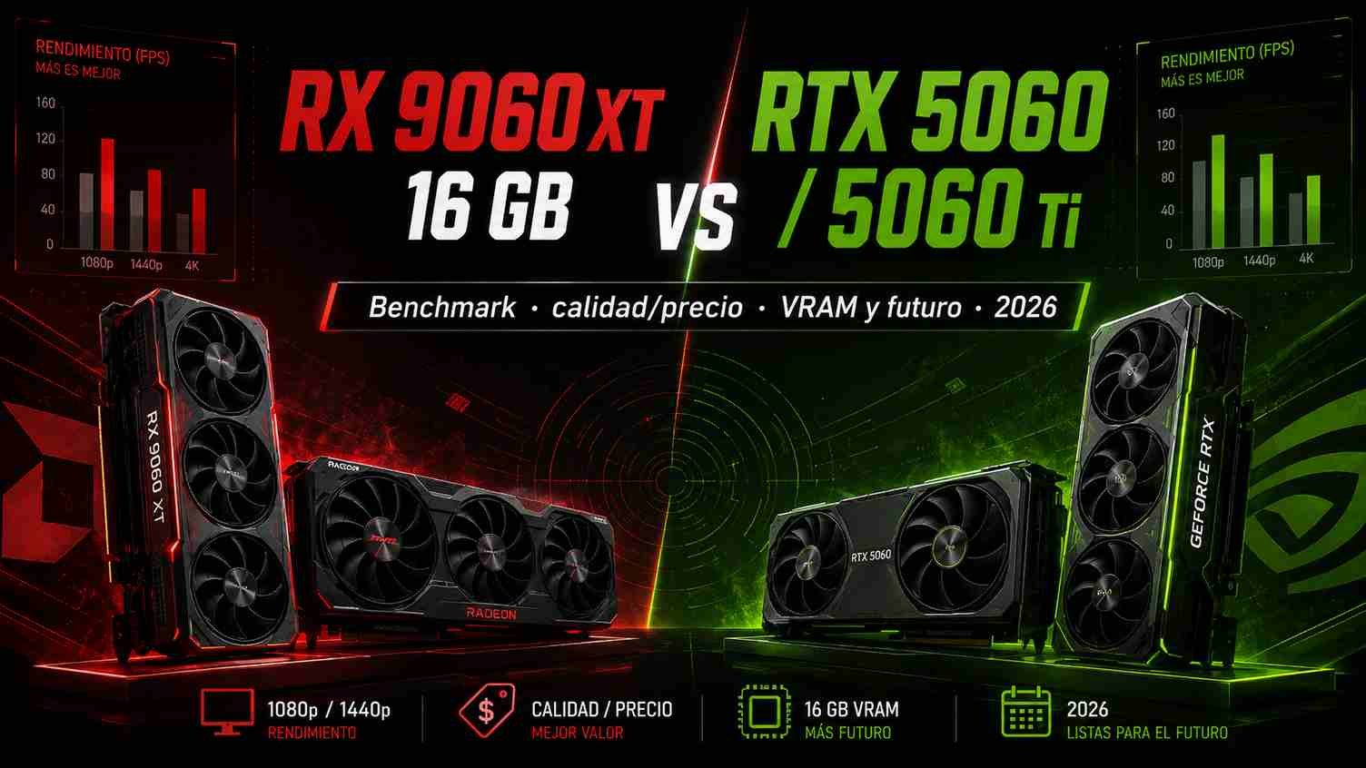 RX 9060 XT 16 GB vs RTX 5060 / 5060 Ti benchmark editorial