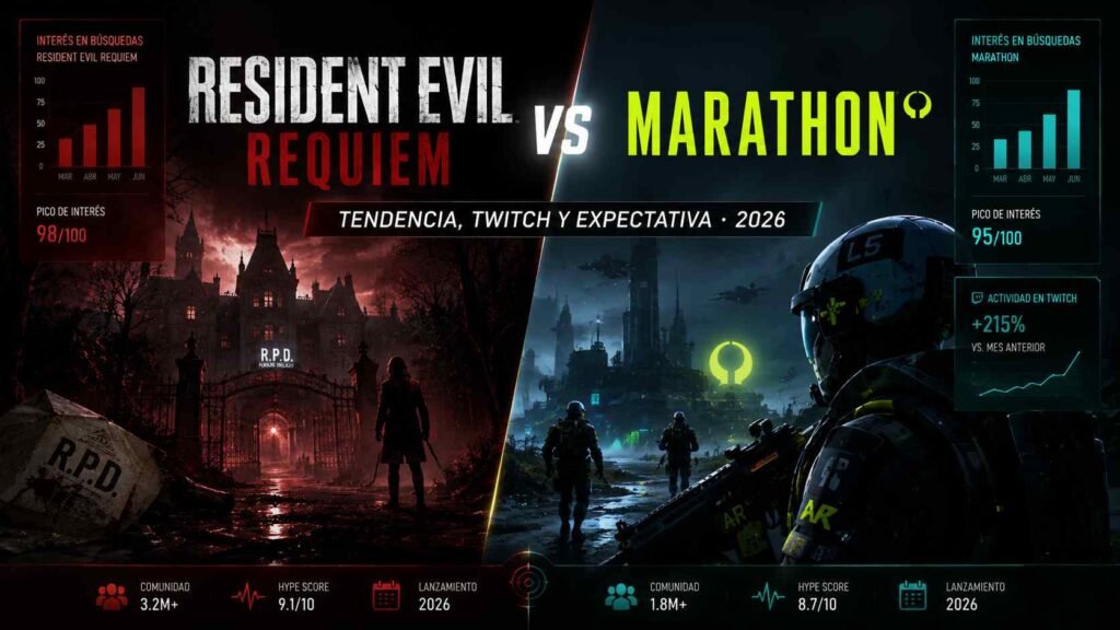 Resident Evil Requiem vs Marathon: comparativa de hype y tendencia 2026