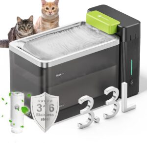 Fuente Gatos A3lite 3.3L Acero Inox Ultra Silenciosa