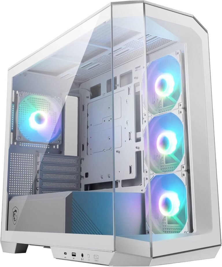 MSI MAG PANO M100L PZ Blanca: Torre Gaming Panorámica Micro-ATX