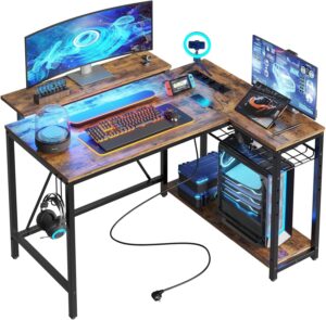 Escritorio en Forma de L con LED y Tomas: Análisis