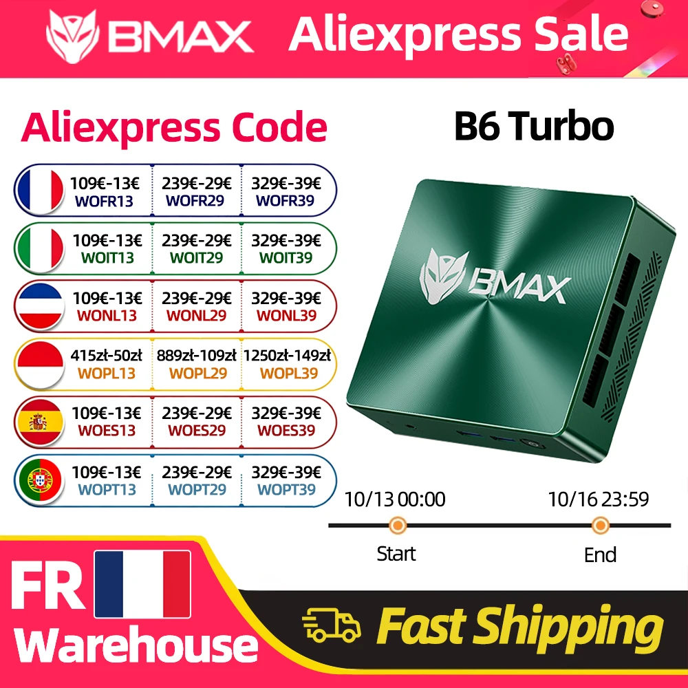 Mini PC BMAX B6 con procesador Intel i5 y 16 GB de memoria RAM